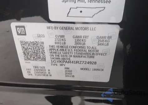 2024 Cadillac Xt6 Fwd Luxury from USA, damaged, VIN 1GYKPAR41RZ724928